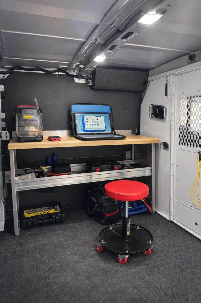 Inside View of Keys4U Mobile Automotive Locksmith Van