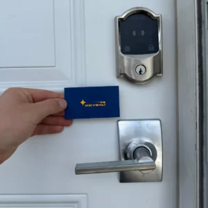 Schlage keypad door lock installed on a residential door